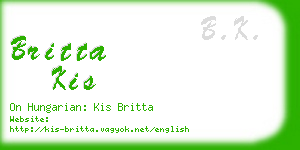 britta kis business card